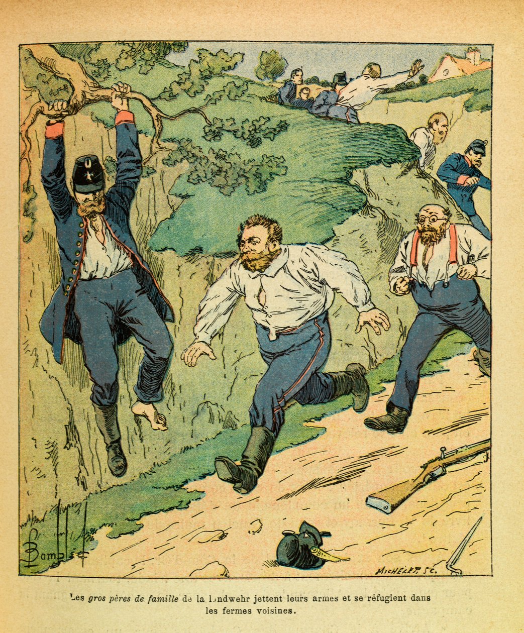 The Eastern Army of Eugene Sergeant, known as Grenest, illustrated by Louis Bombled: German troops flee Chatillon sur Seine before Ricciotti Garibaldi
