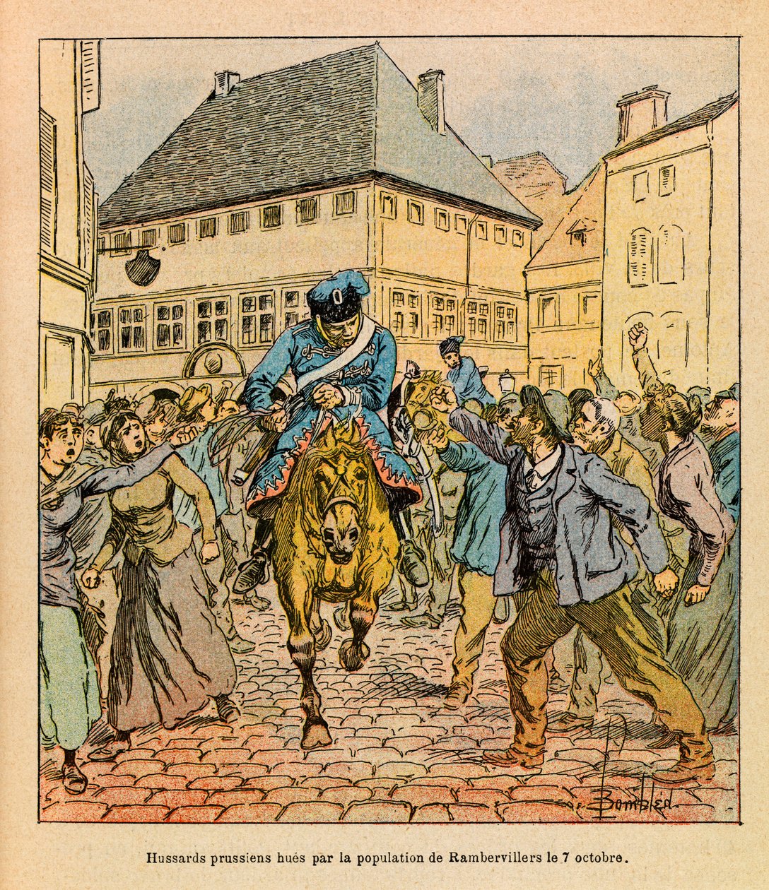 The Eastern Army: Prussian Avant-Garde Booed by the Population of Rambervillers on October 7 by Louis Charles Bombled