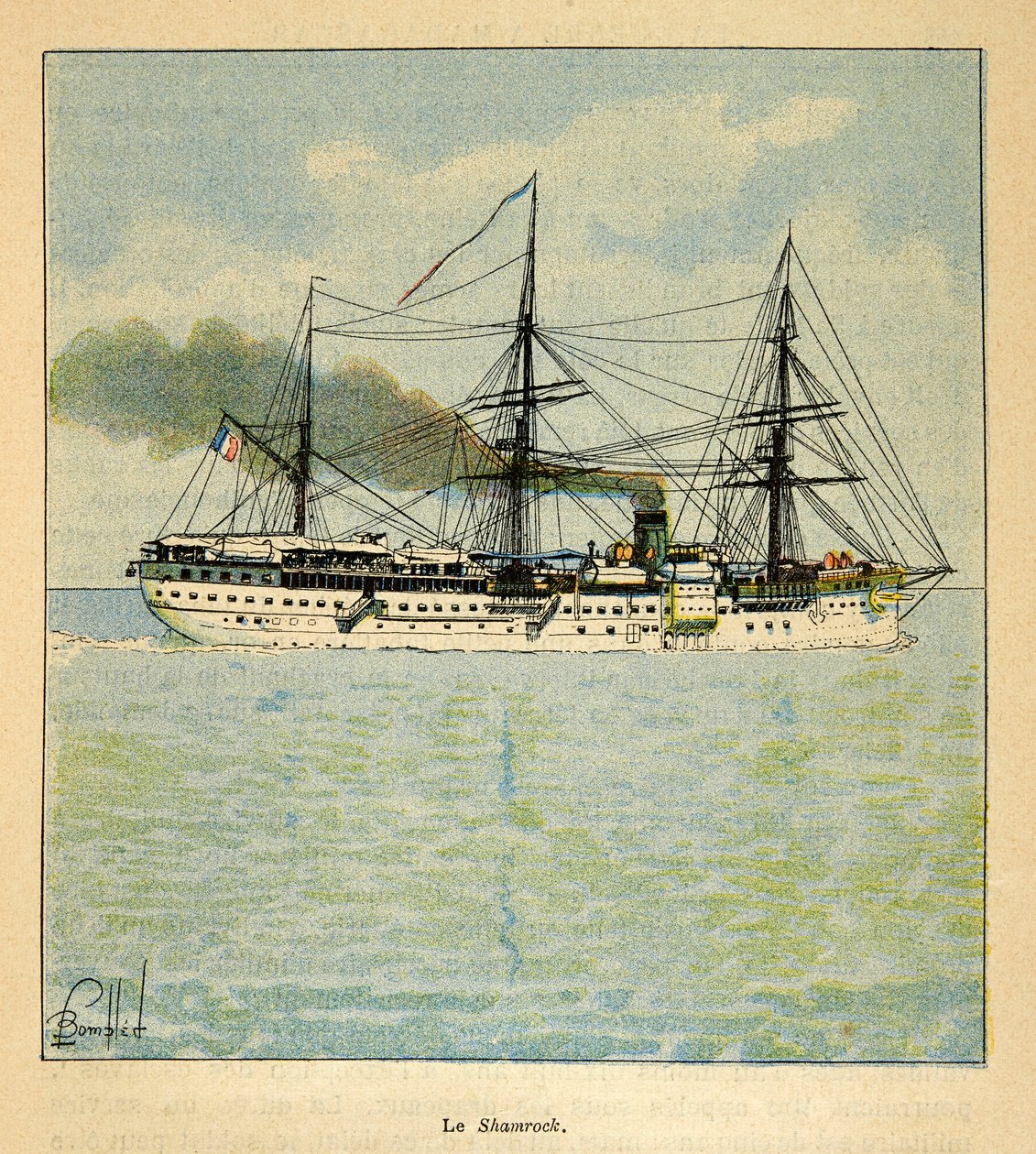 The Hospital Ship the Shamrock en Route to Madagascar by Louis Charles Bombled