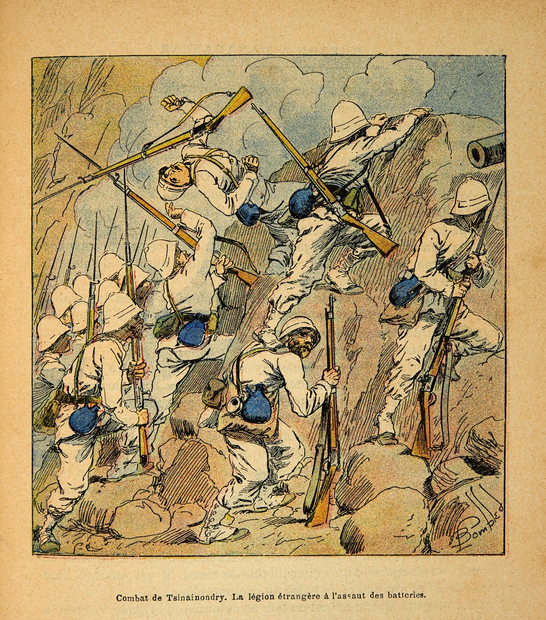 The War in Madagascar: Battle of Tsinainondry, the Foreign Legion at the Assault of the Hovas Batteries in 1895 by Louis Charles Bombled