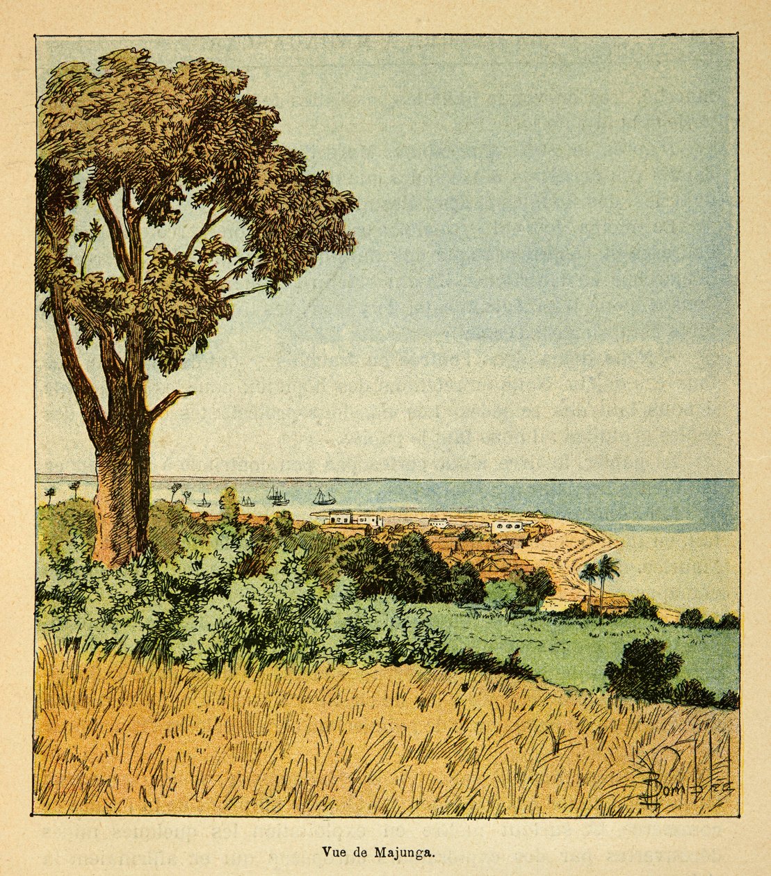 The War in Madagascar: View of the City of Majunga in the 19th Century by Louis Charles Bombled