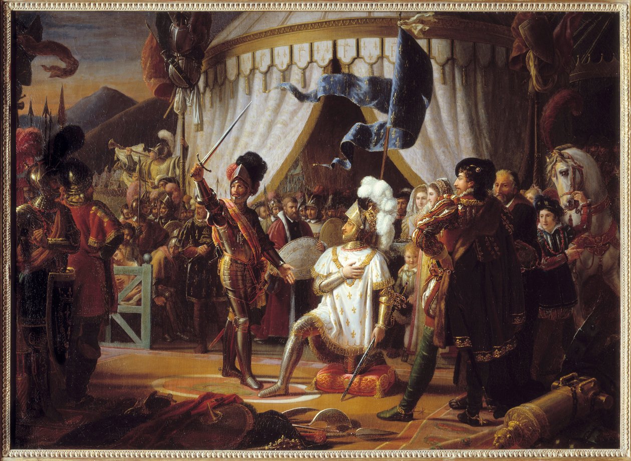 Francis I of France Requesting to be Knighted by the Chevalier Bayard After Victory at the Battle of Marignano, Italy, 1515 by Louis Ducis