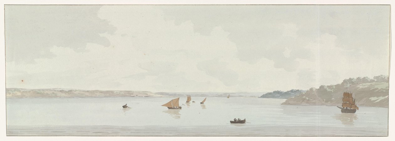 View of a Part of the Mare Piccolo (Voyage in Italy, Sicily, and Malta - 1778 series) by Louis Ducros