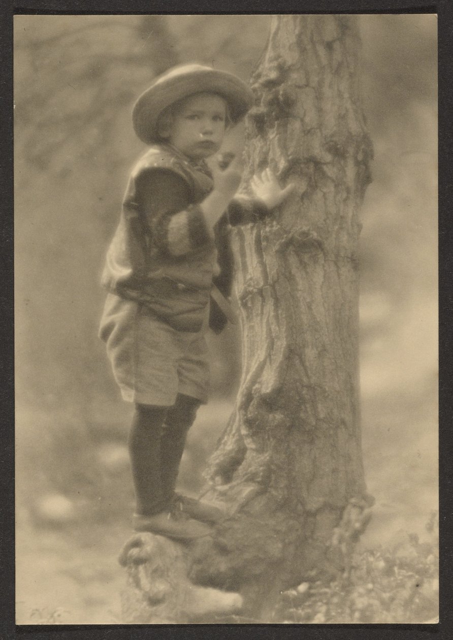 Child Standing on Tree Root by Louis Fleckenstein