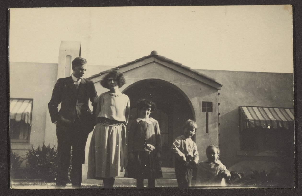Family Portrait Before House by Louis Fleckenstein