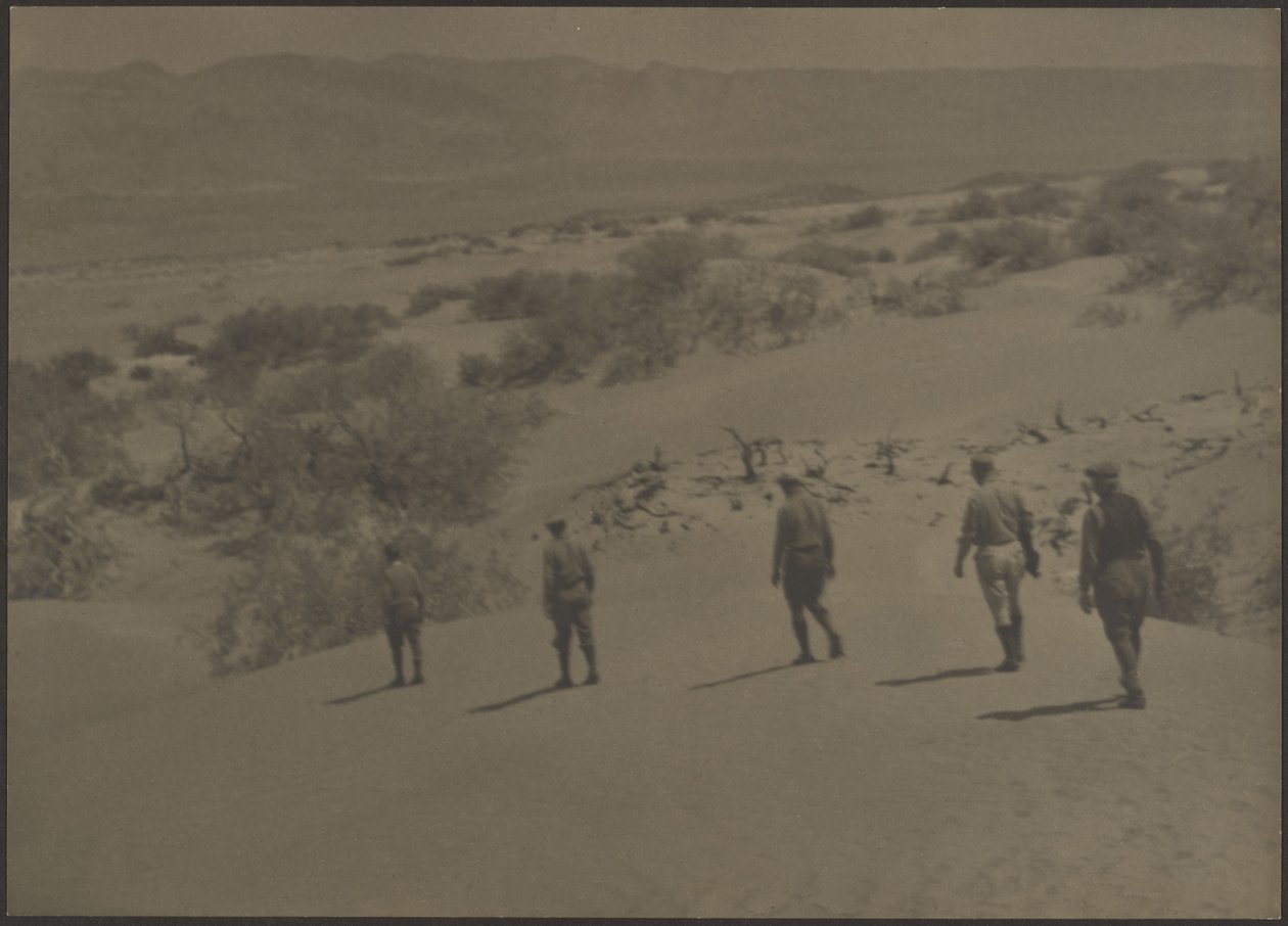 Five Men Walking in Desert by Louis Fleckenstein