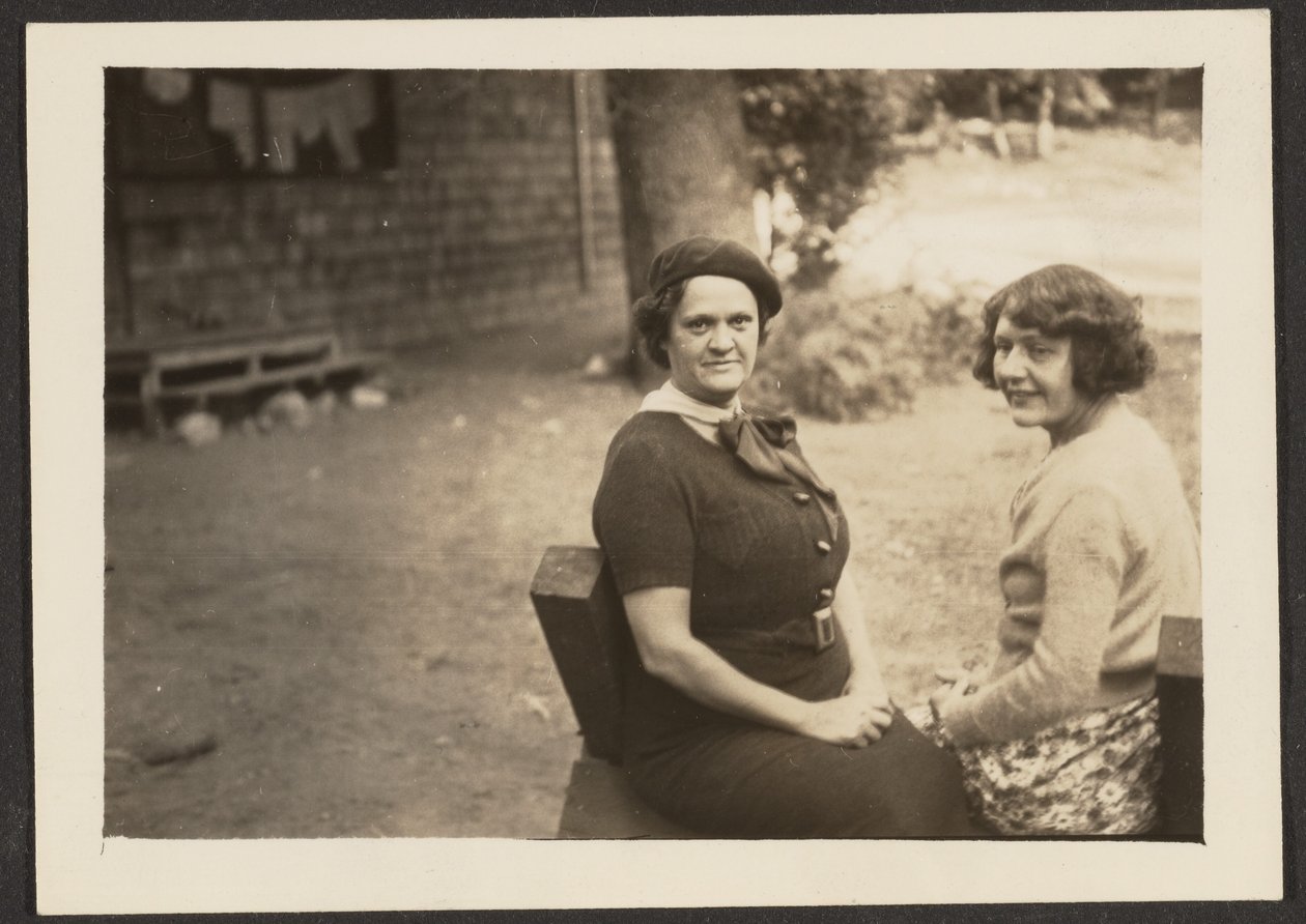 Florence and Friend in Backyard by Louis Fleckenstein