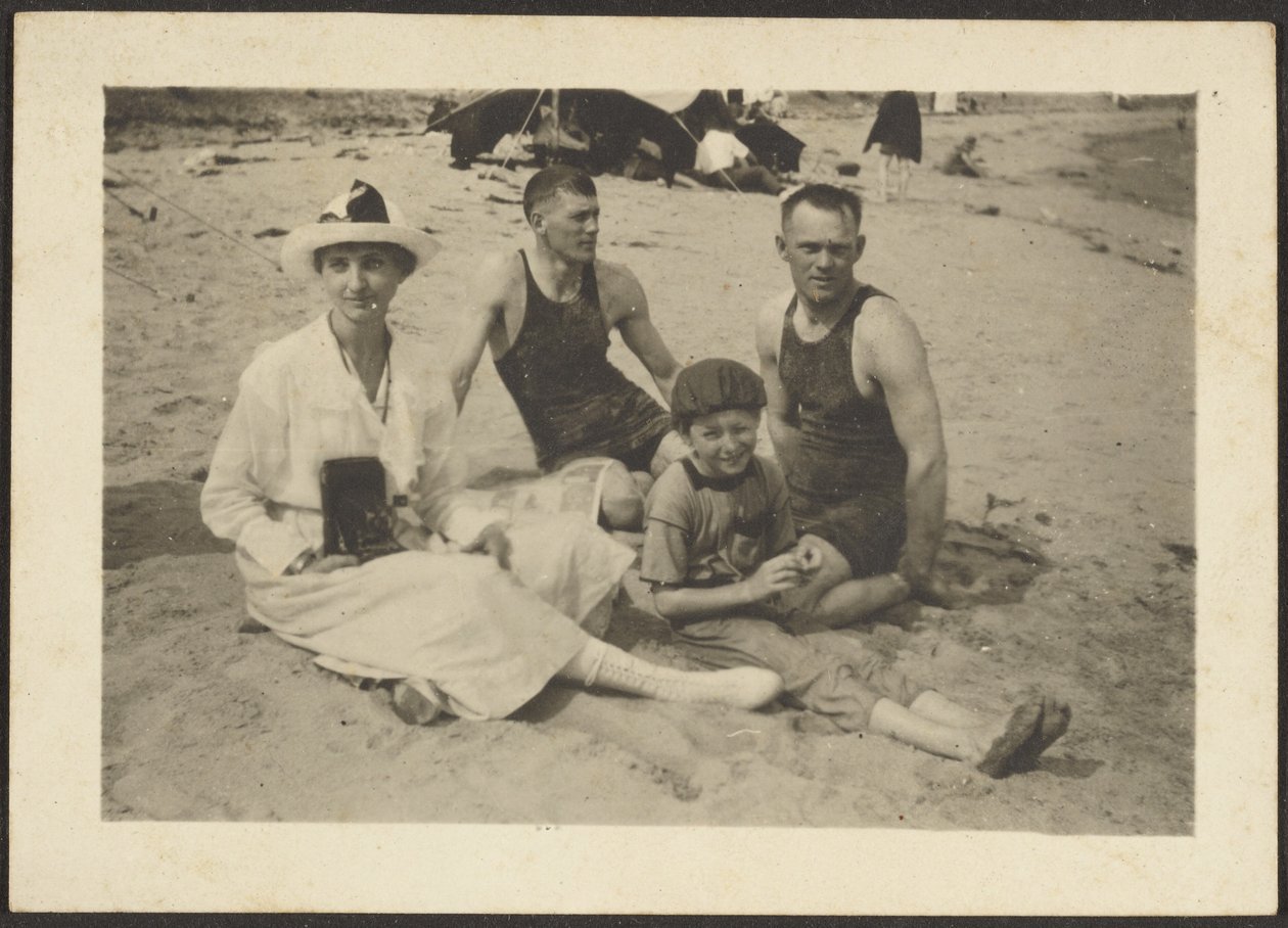Group at Beach by Louis Fleckenstein