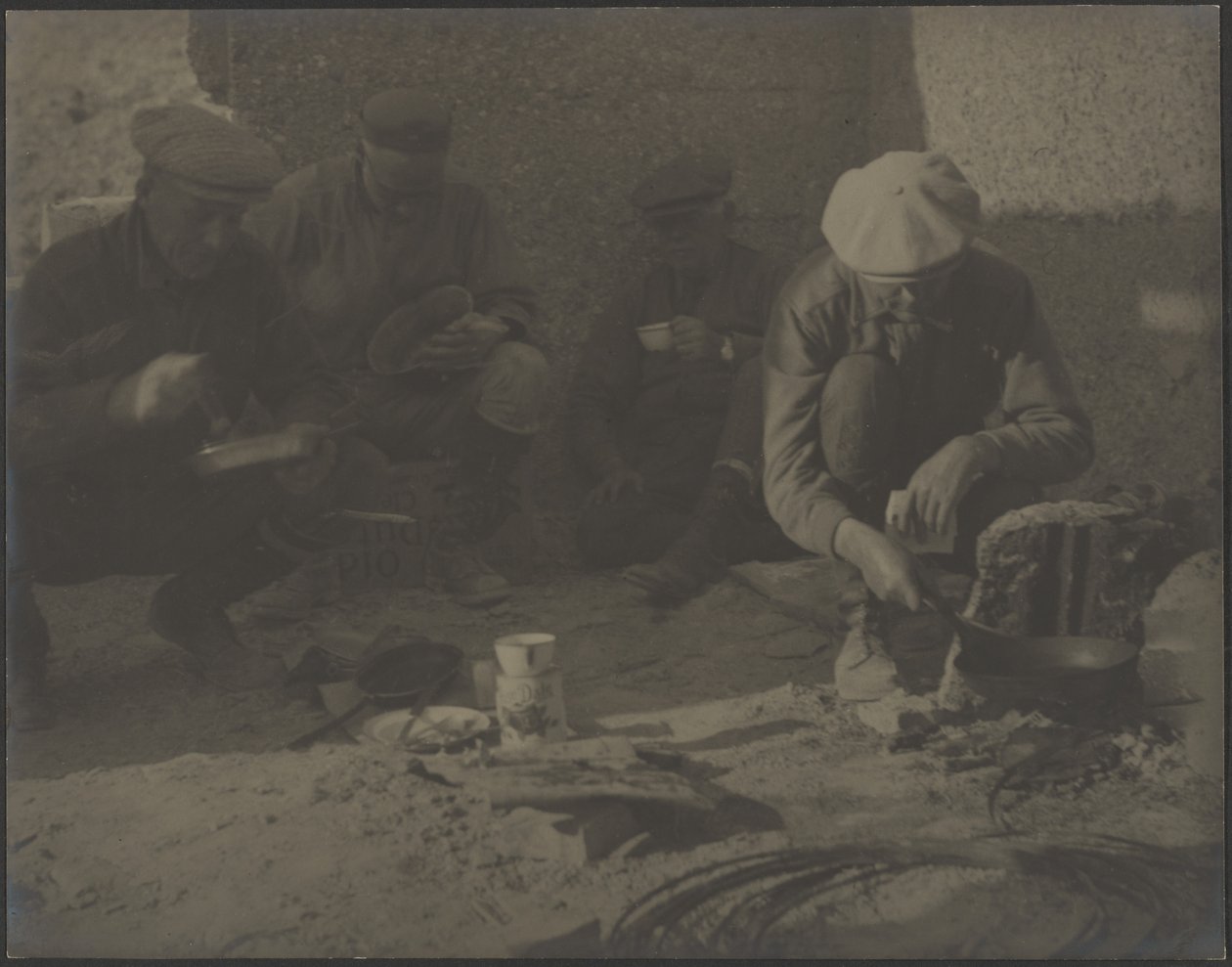 Men Around Campfire by Louis Fleckenstein