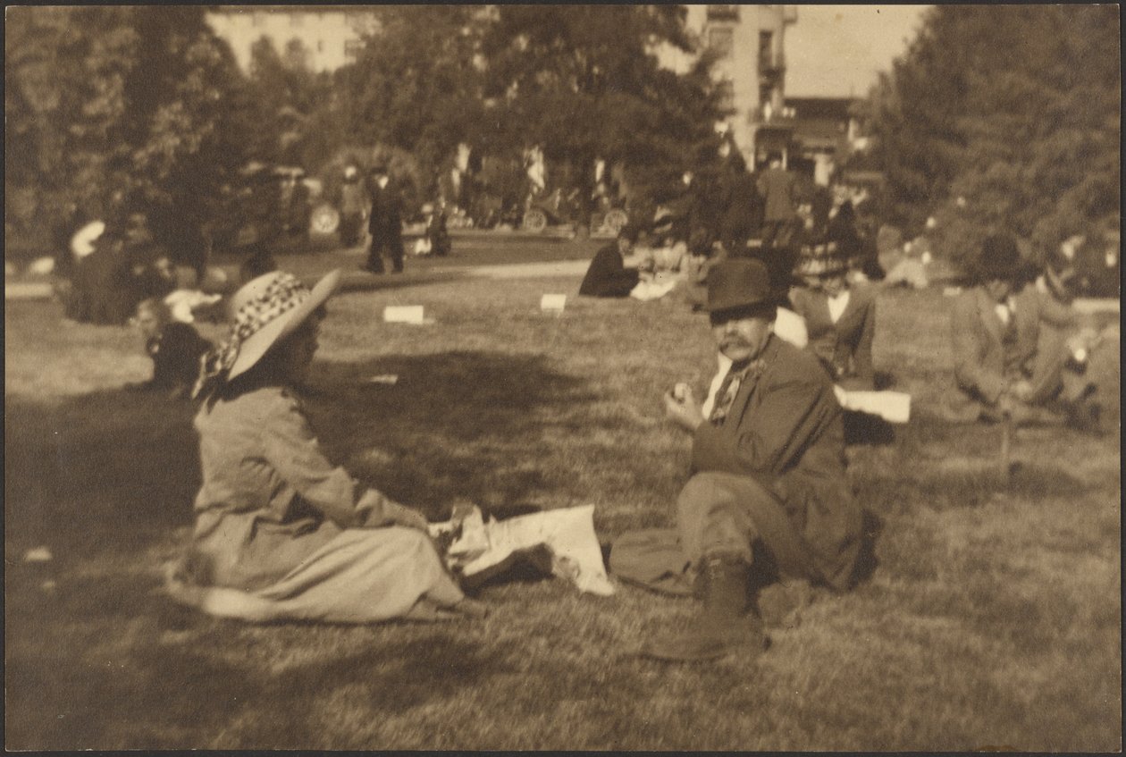 Park Scene, Possibly Self-Portrait by Louis Fleckenstein