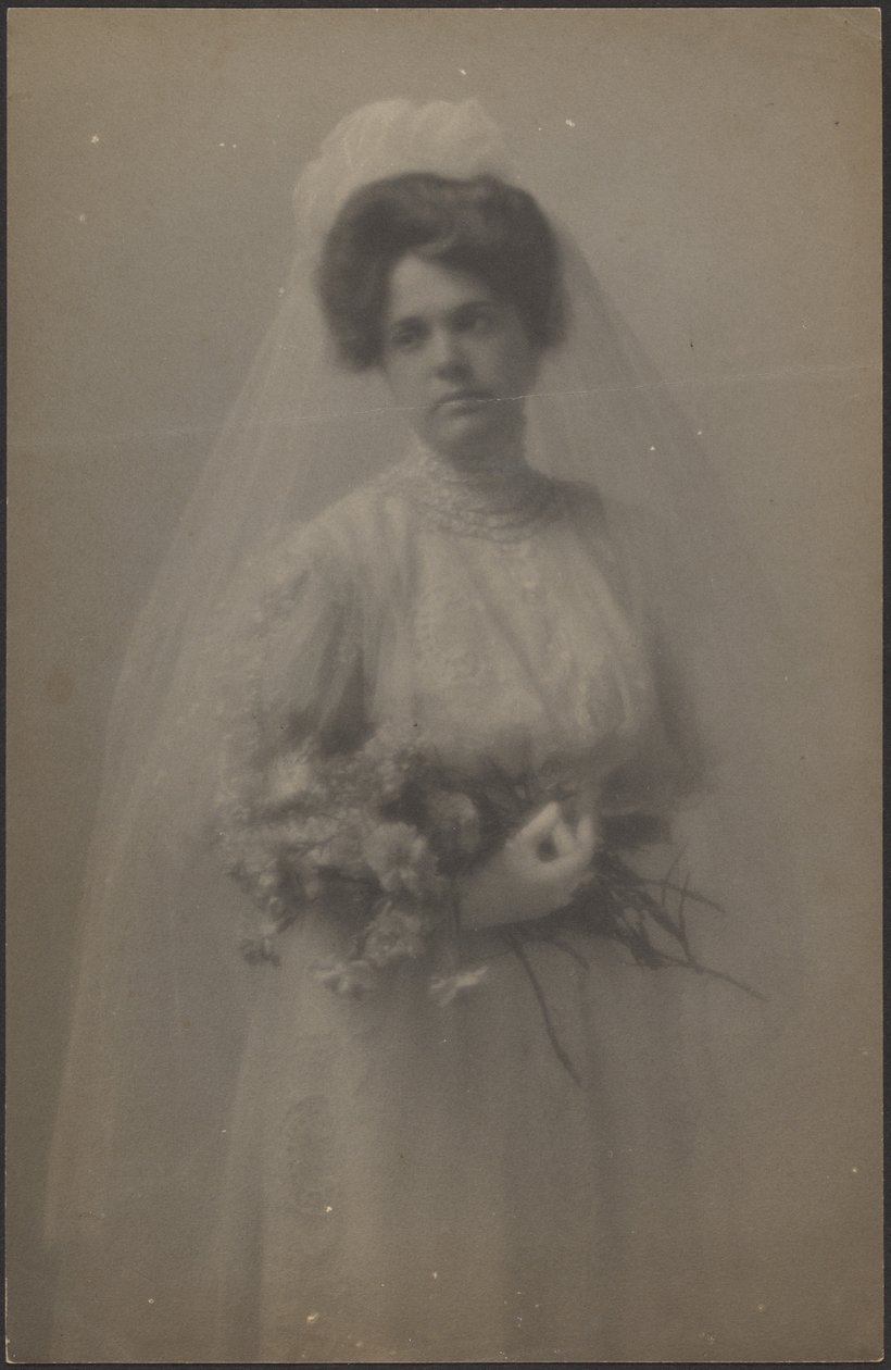 Portrait of a Bride with Bouquet by Louis Fleckenstein
