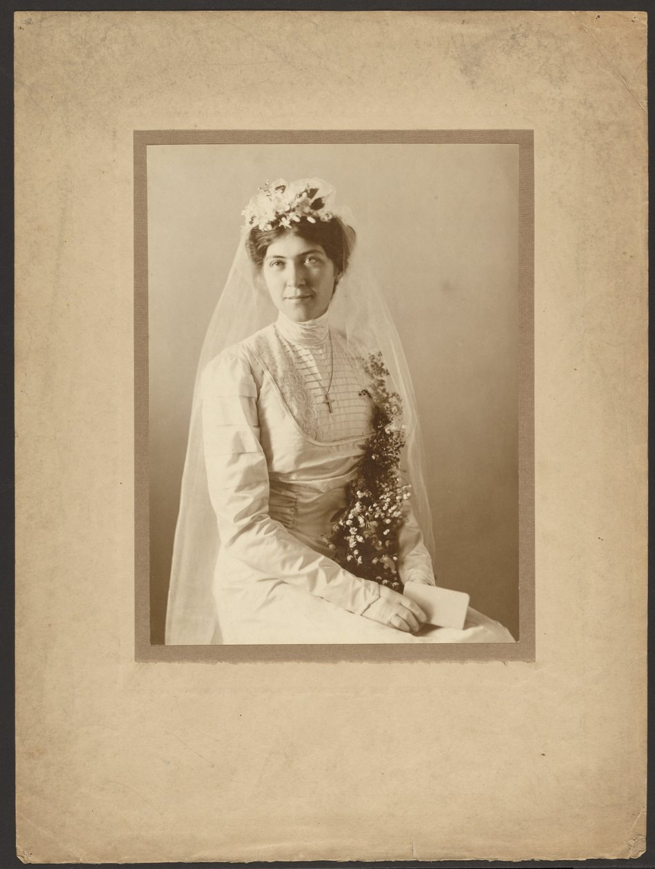 Portrait of a Bride with Orange Blossoms by Louis Fleckenstein