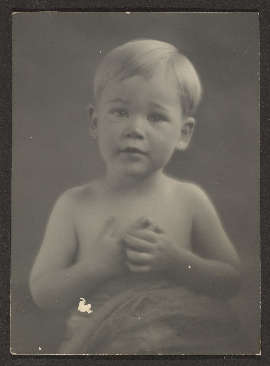 Portrait of a Little Boy in Draped Cloth by Louis Fleckenstein