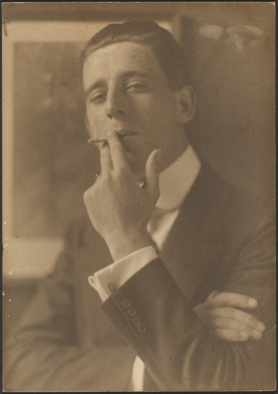Portrait of a Man Smoking Cigarette by Louis Fleckenstein