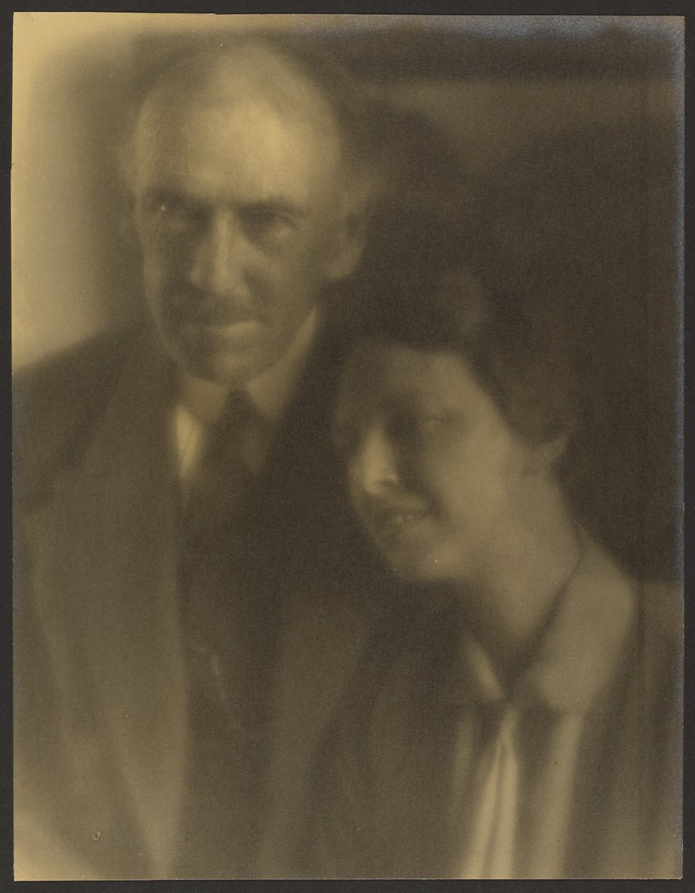 Portrait of a Man and Woman Leaning on His Shoulder by Louis Fleckenstein