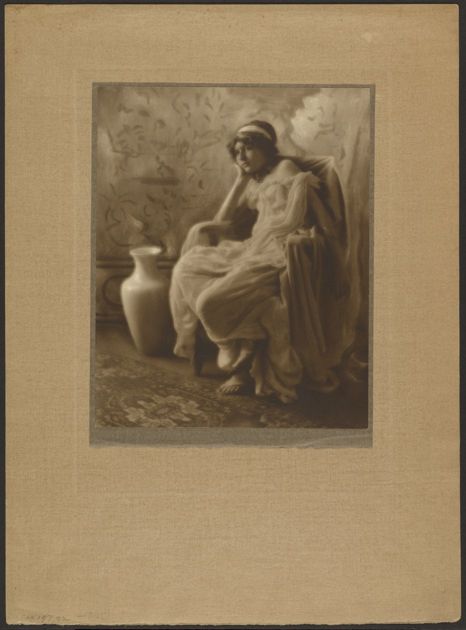 Portrait of a Seated Woman in Classical Costume by Louis Fleckenstein