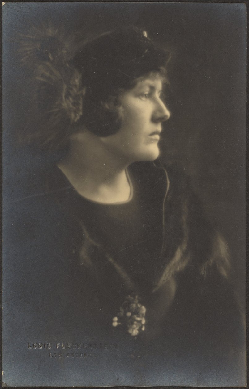 Portrait of a Woman in Fur Cape by Louis Fleckenstein