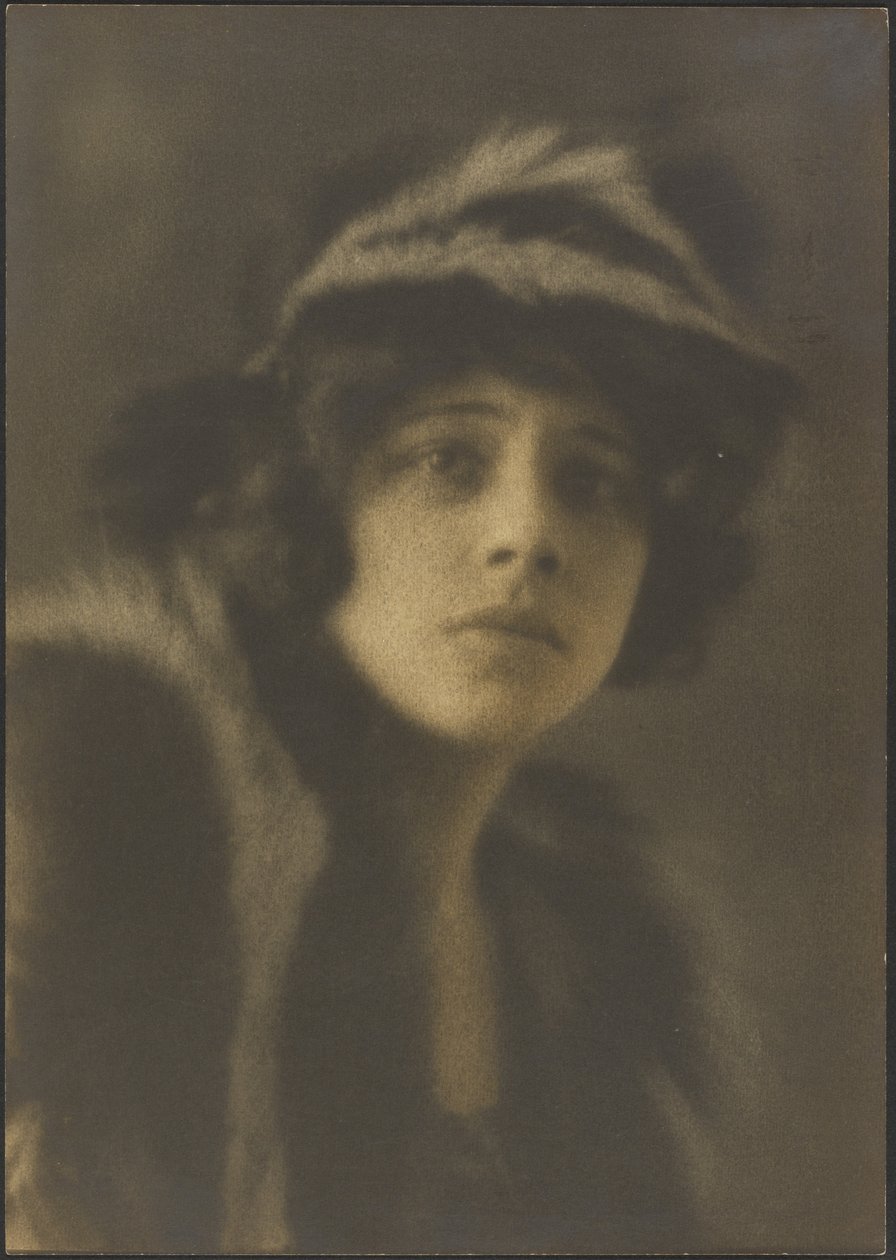 Portrait of a Woman in Fur Hat by Louis Fleckenstein