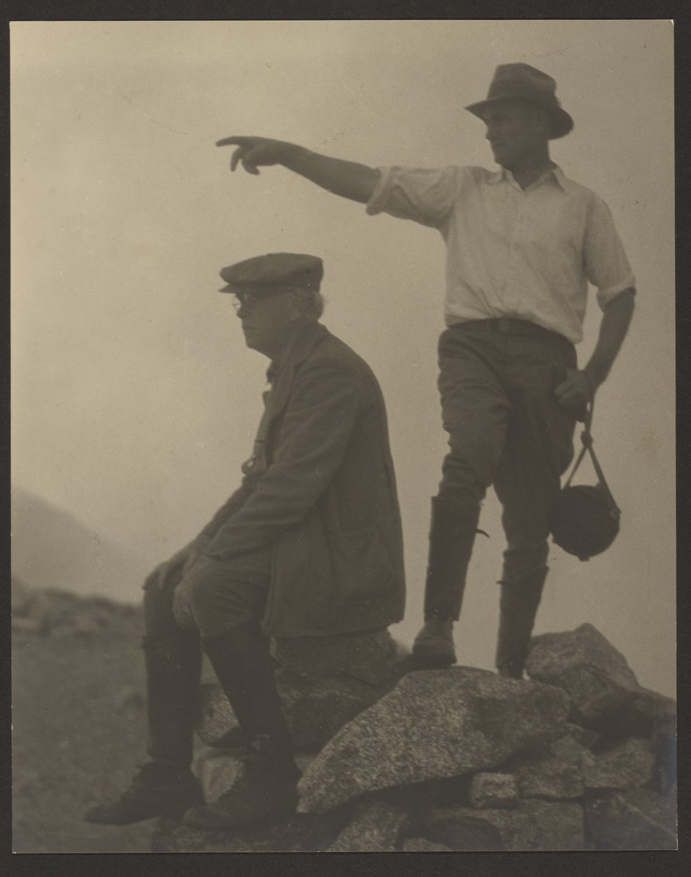 Two Men Looking Left, Old Baldy Peak by Louis Fleckenstein