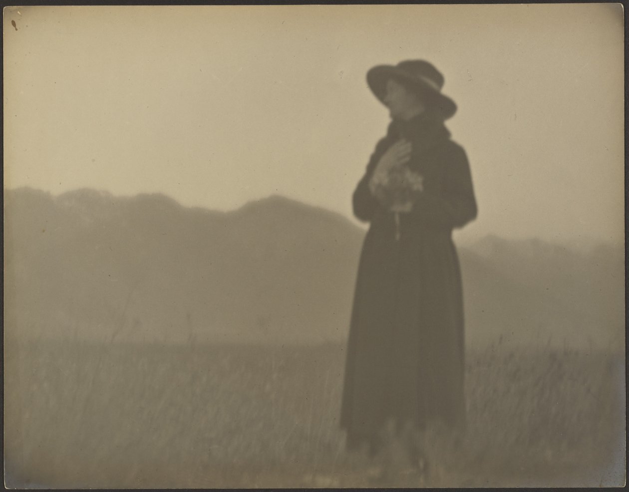 [Woman Wearing Black in Field] by Louis Fleckenstein