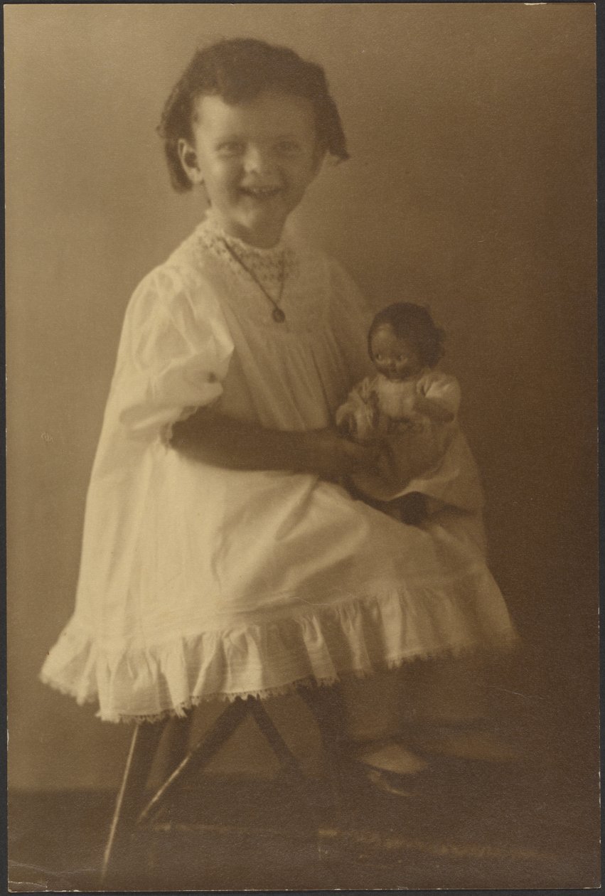 Young Girl with Doll by Louis Fleckenstein