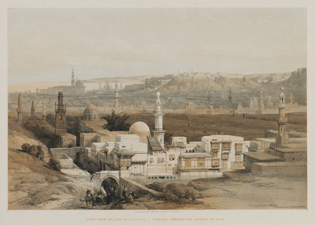 Egypt and Nubia, Volume III: Cairo from the Gate of Citzenib, Looking towards the Desert of Suez by Louis Haghe