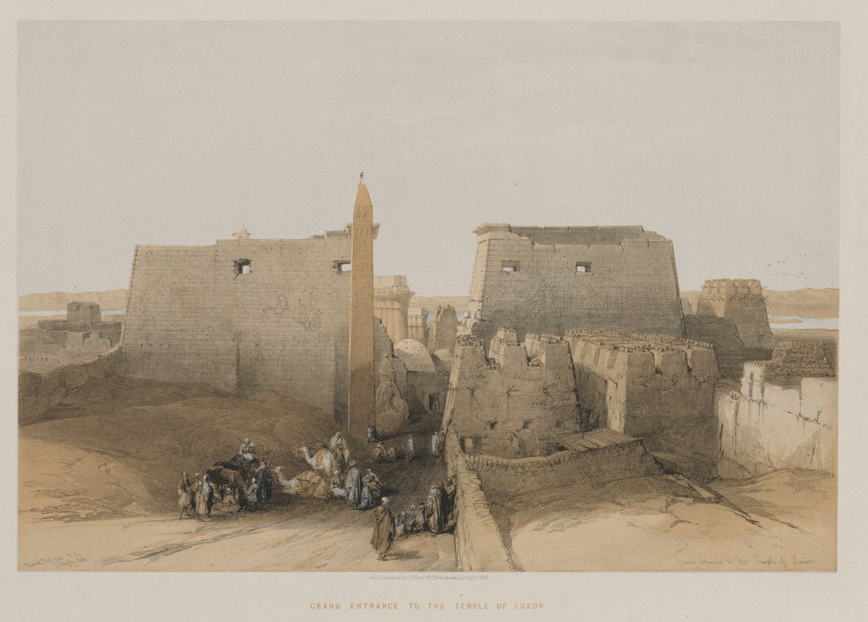 Egypt and Nubia, Volume II: Grand Entrance to the Temple of Luxor by Louis Haghe