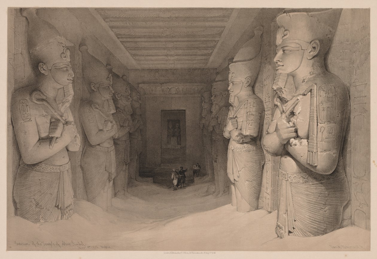 Egypt and Nubia: Volume I - No. 14, Interior of the Temple Aboo Simbel by Louis Haghe