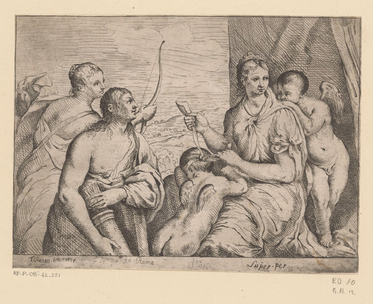 Venus Blindfolds Cupid by Louis I Boullogne