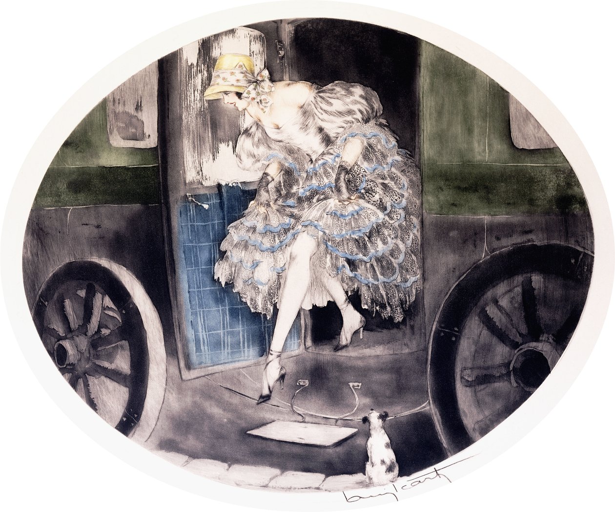 Alighting from the Carriage, c.1920-1930s by Louis Icart