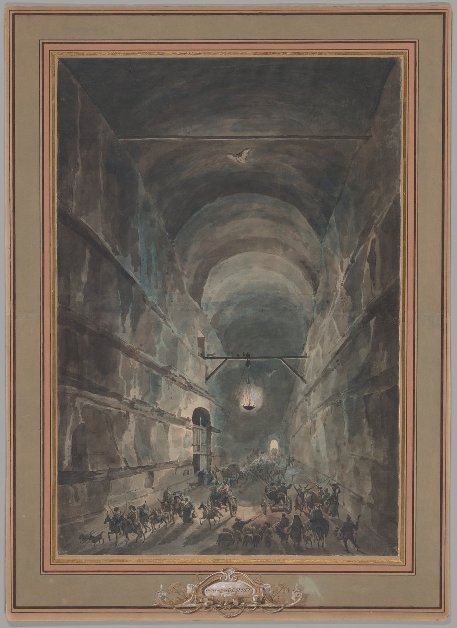 The Grotto of Posillipo by Louis Jean Desprez