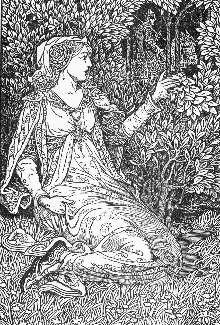 La Belle Iseult, Illustration by Louis Rhead from 'King Arthur and His ...