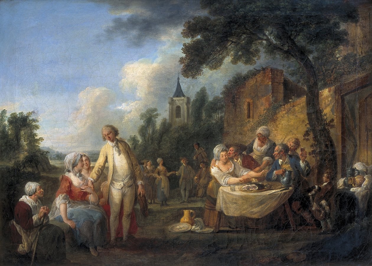 The Village Festival by Louis Joseph (1731-98) Watteau