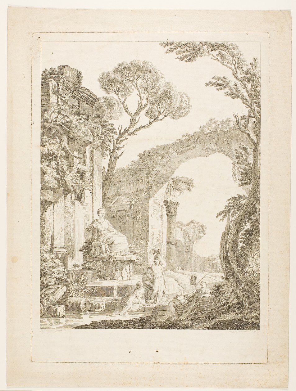 The Fountain in the Ruins by Louis Joseph Masquelier