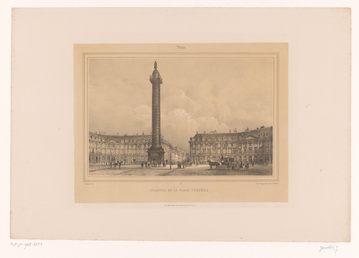 View of the Vendôme Column (Views in and around Paris) by Louis Julien Jacottet