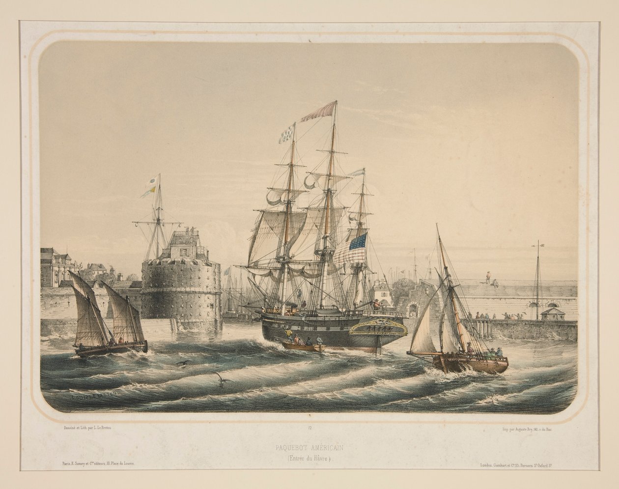 American Liner (Entrance to Le Havre) by Louis Le Breton