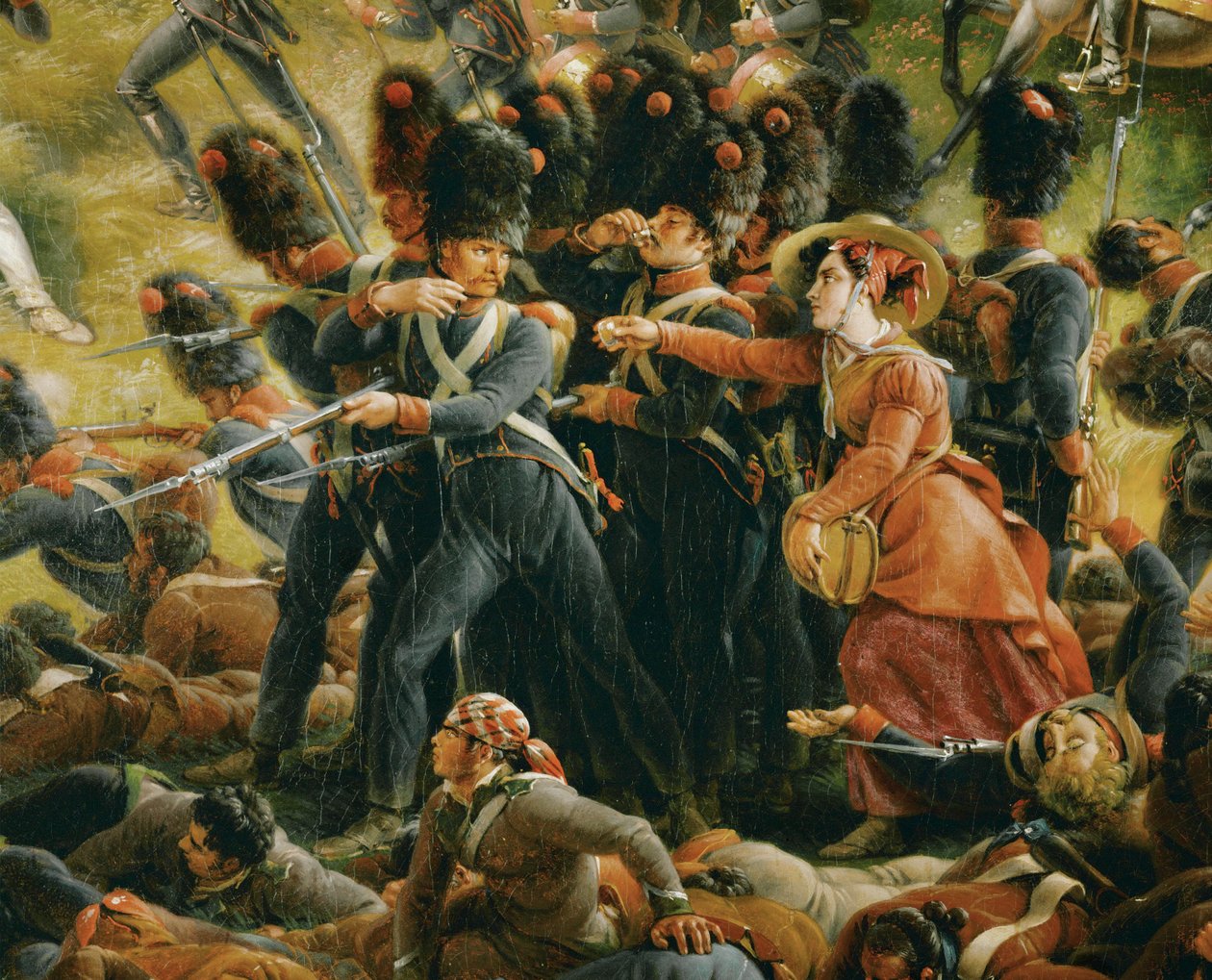 A Camp Follower Serves Drinks to Soldiers During the Battle of Chiclana by Louis Lejeune