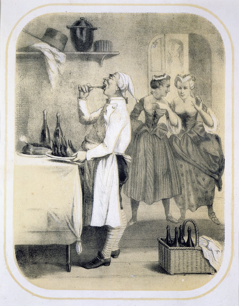 Gluttony in the Kitchen, from a Series of Prints Depicting the Seven Deadly Sins, c.1850 by Louis Leopold Boilly