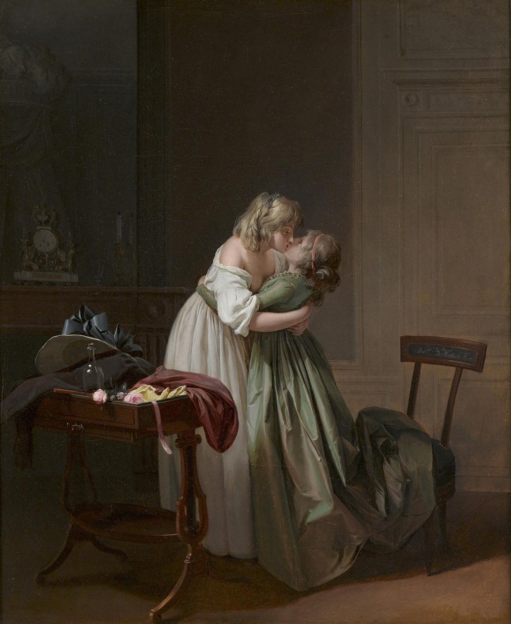 Two Young Women Kissing by Louis Leopold Boilly