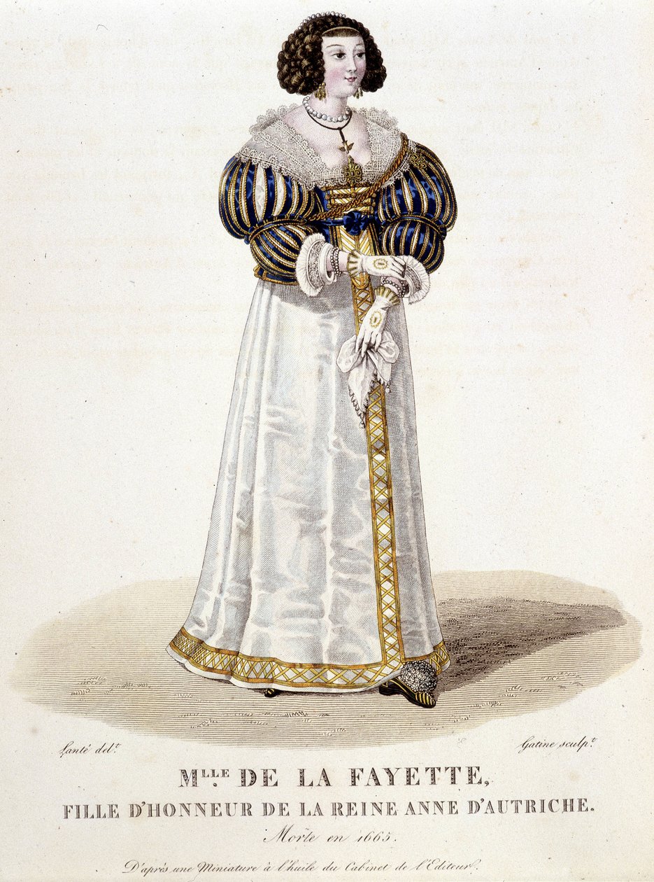 Marie-Madeleine Pioche de La Vergne, Countess de Lafayette (Madame de la Fayette) (1634-1693), daughter of honour to Queen Anne of Austria. In 