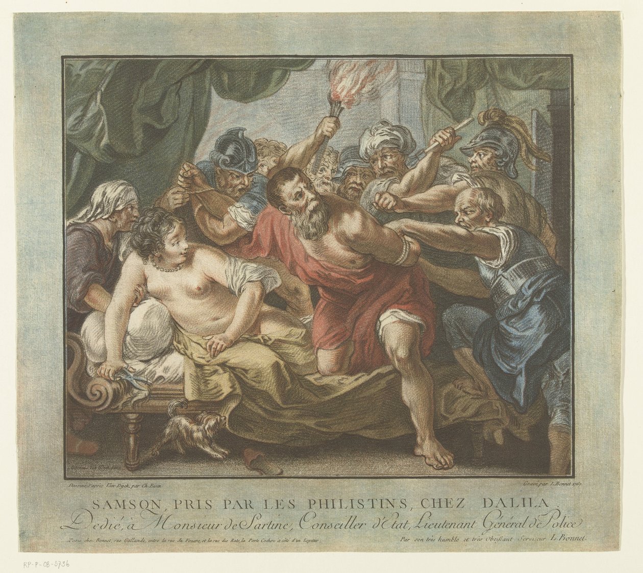 Samson and Delilah by Louis Marin Bonnet: Fine art print