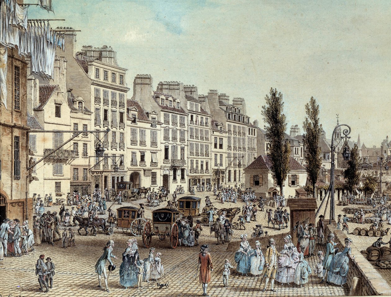 View of the Port Saint Paul in Paris in 1782 by Louis Nicolas de Lespinasse