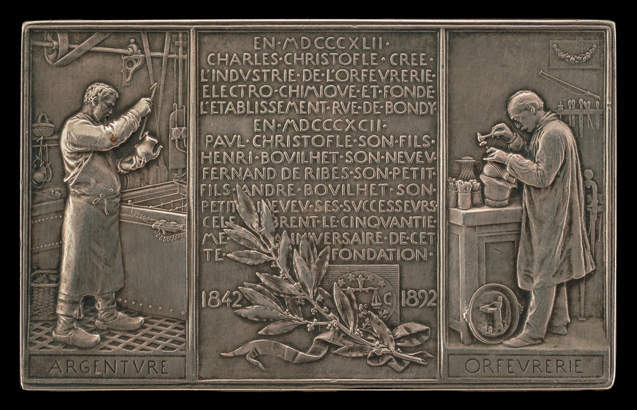 Fiftieth Anniversary of the Christofle Company [reverse] by Louis Oscar Roty