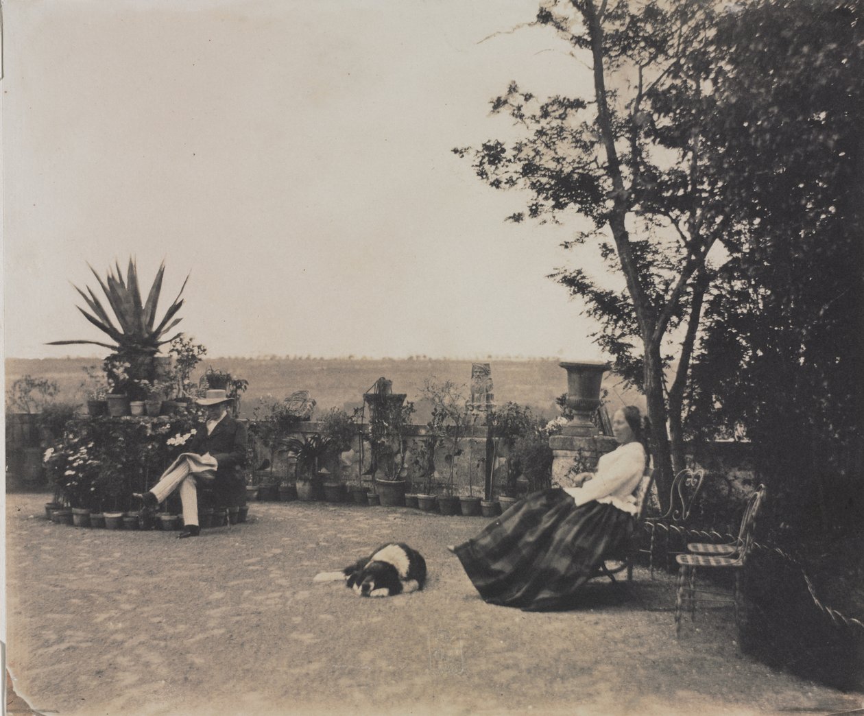 Untitled (Man and Woman Relaxing), c.1854 by Louis Pierre Theophile Dubois de Nehaut