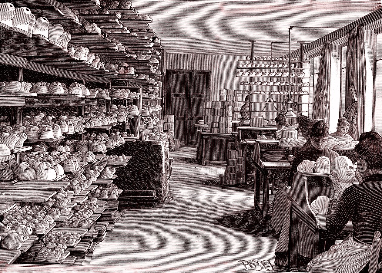 Doll Factory, Drying Heads of Porcelain Dolls Before Cooking, from 