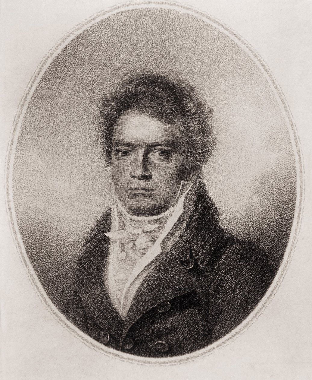 Ludwig van Beethoven, German composer (engraving) by Louis Rene Letronne