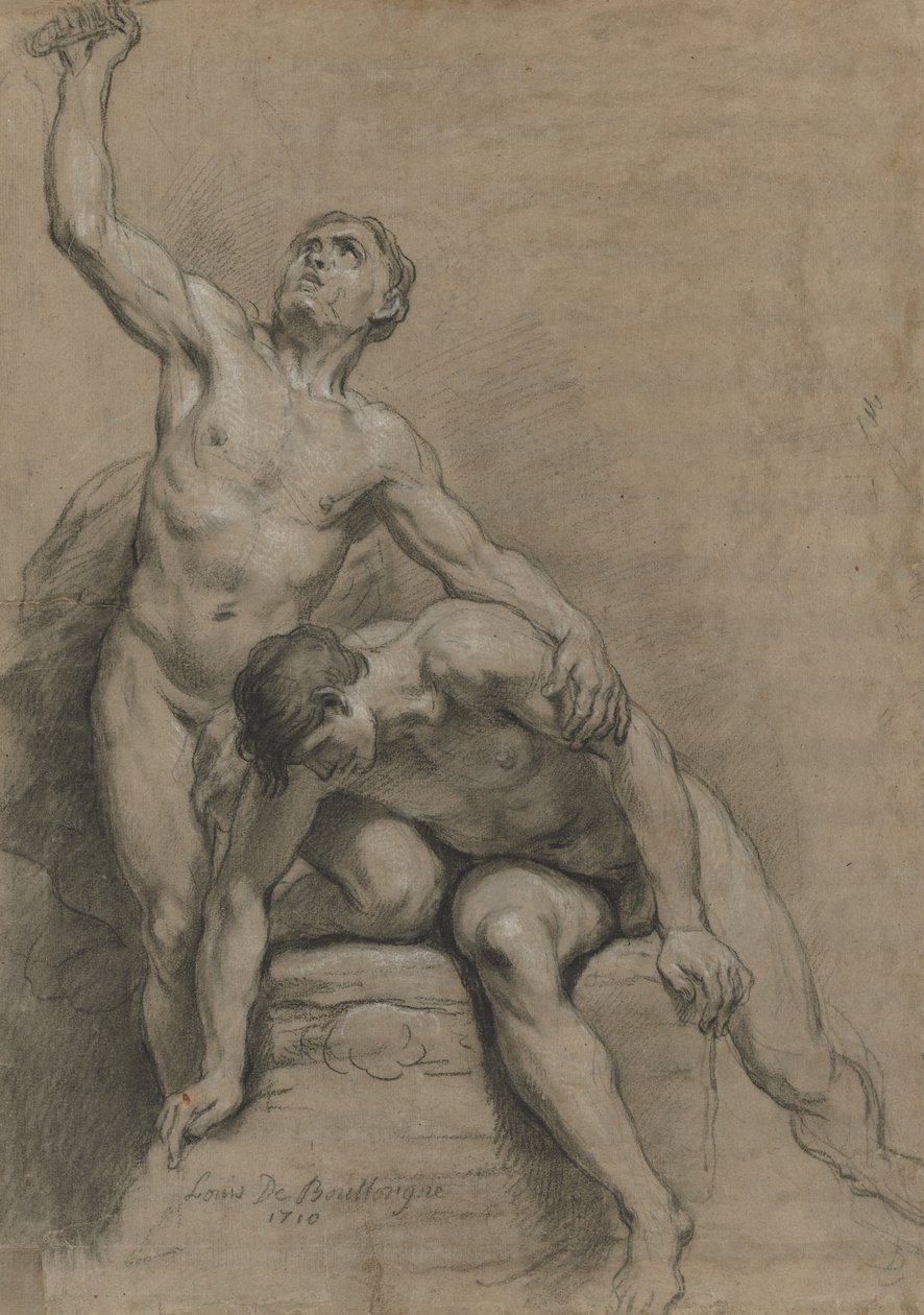 Two Male Nudes by Louis de Boullogne