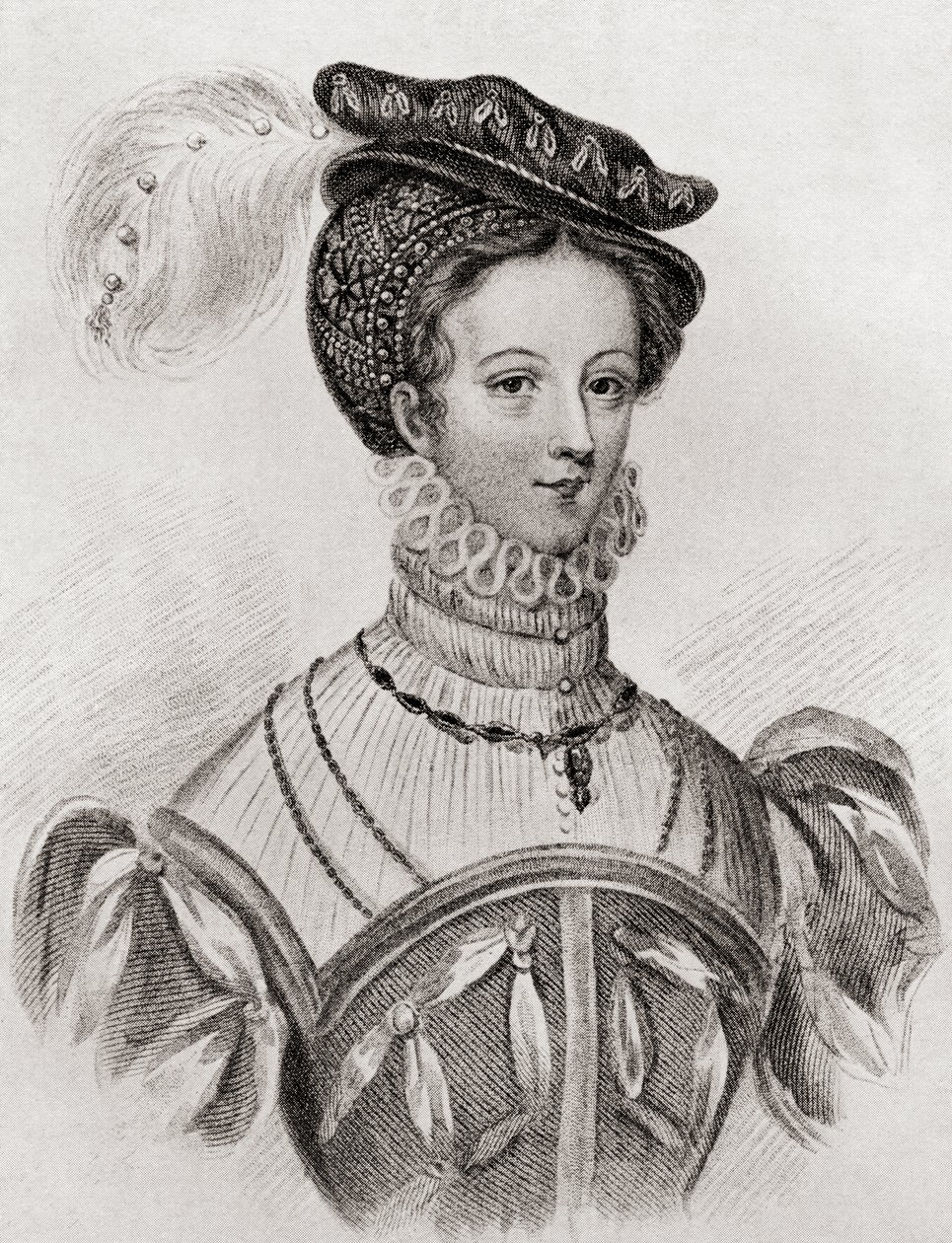 Mary, Queen of Scots, Aged 16, from The Girl Through the Ages, Published 1933 by Louisa Stuart Costello