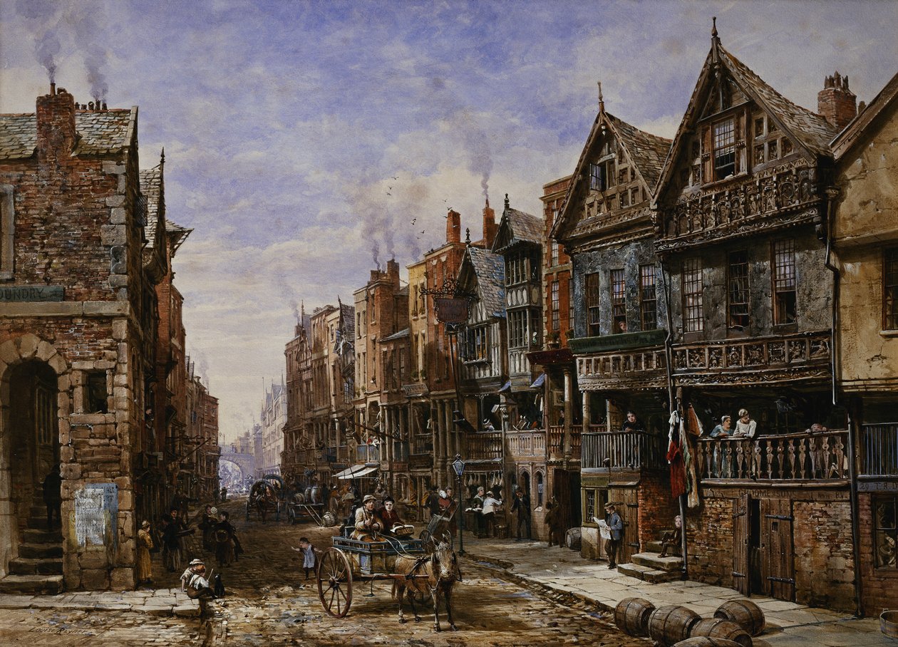 Watergate Street from the Corner of Crook Street, with Eastgate Beyond by Louise Ingram Rayner