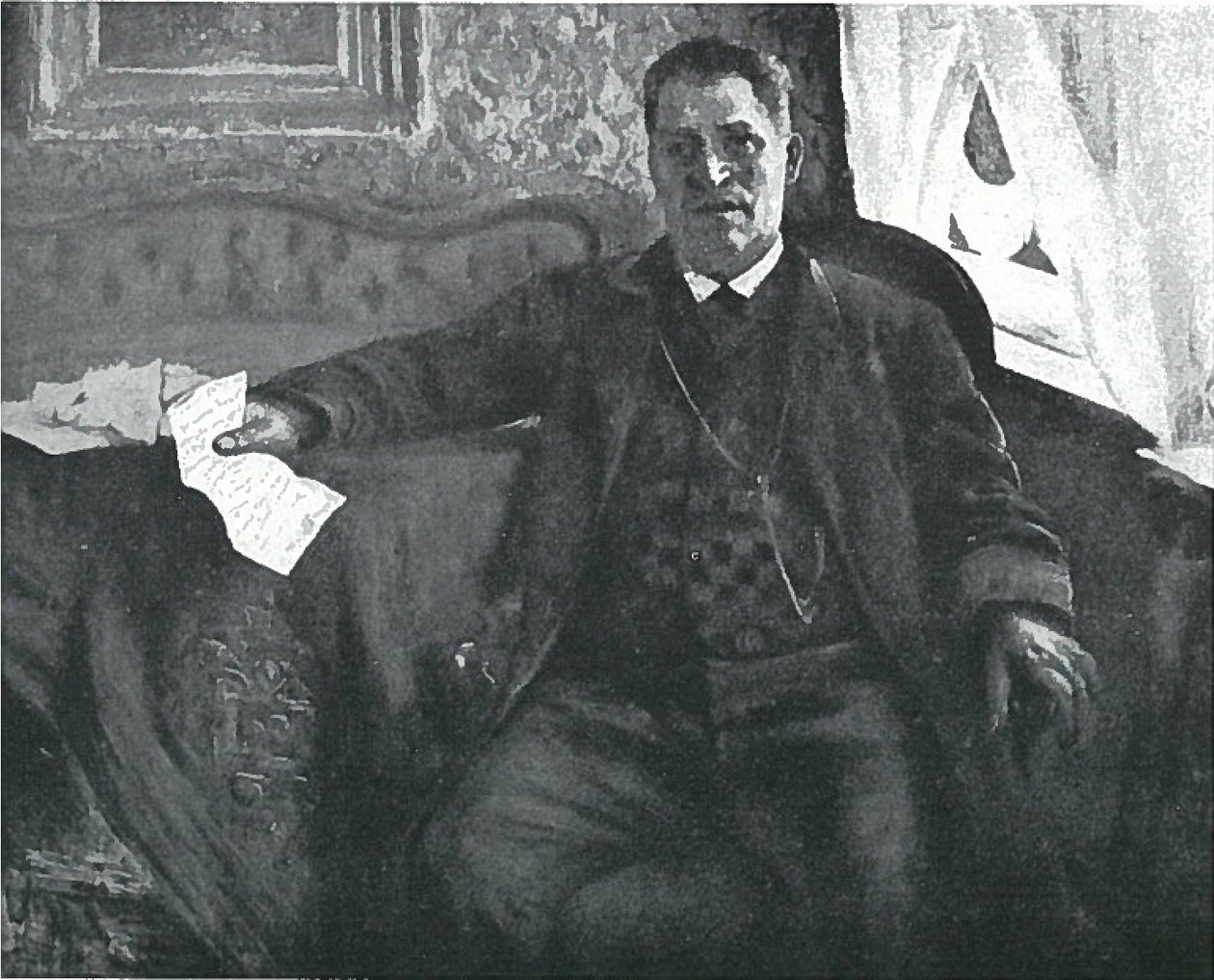 Portrait of Father Heinrich Corinth with Letter by Lovis Corinth